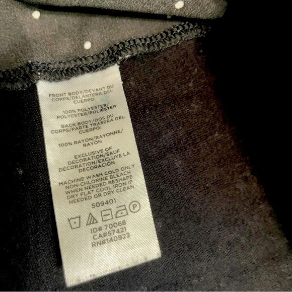 LOFT Plus Mix Media Black Sleeveless Blouse with White Dots, Polka Dots Sz 18 - Picture 8 of 10